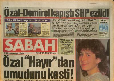 Sabah Gazetesi 28 Ağustos 1987 - Özal Demirel Kapışması, Havva Kopan, Ajda Pekkan ve Doktor Bernard Buluştu, Samantha Fox GZ126435 - 1
