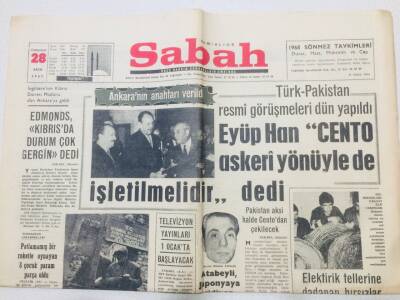 Sabah Gazetesi 28 Ekim 1967 - Eyüp Han Cento Askeri Yönüyle De İşletilmelidir Dedi GZ53308 - 1