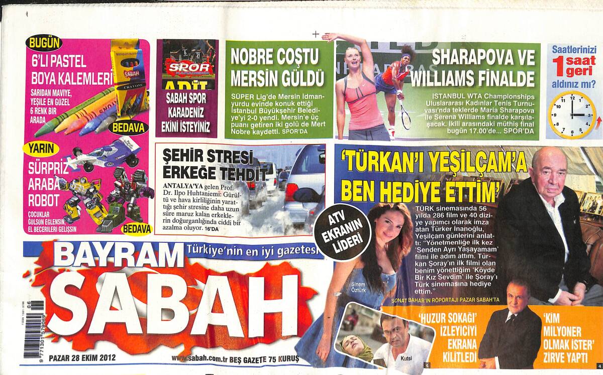 Sabah Gazetesi 28 Ekim 2012 - Türker İnanoğlu 