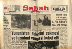 Sabah Gazetesi 28 Kasım 1967 - Yunanistan Askerini Çekmeyi Ve Tazminat Ödemeyi Kabul Etti GZ64143 - 1