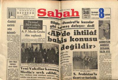 Sabah Gazetesi 28 Nisan 1966 - APde İhtilaf Bahis Konusu Değildir GZ63955 - 1