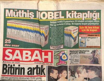 Sabah Gazetesi 28 Nisan 1991 - Çankaya Köşküne 5 Milyar Liralık Avize Ismarlandı GZ85255 - 1