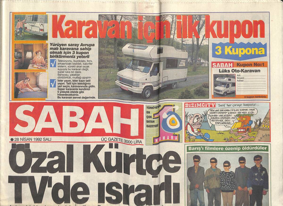 Sabah Gazetesi 28 Nisan 1992 - Hülya Avşar'dan Dizi Film - Bir Dansöz Daha Şarkıcılığa Geçiyor: Sibel Gökçe GZ153254 - 1