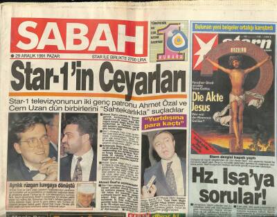 Sabah Gazetesi 29 Aralık 1991 - Rıza Ve Tanjuya Çengel GZ89074 - 1
