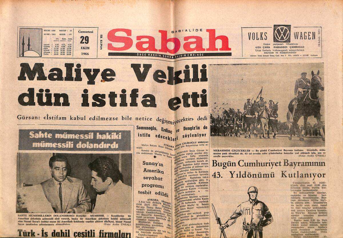 Sabah Gazetesi 29 Ekim 1966 - Türk-İş Dahil Çeşitli Firmaları Dolandıran İki Amerikalı Kaçtı - 117 Amerikan Operatör Ve Hekimi İstanbul'a Geldi GZ149810 - 1
