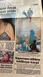 Sabah Gazetesi 29 Ekim 1986 - Süpermen Nükleer Tehlikeye Karşı ! - Ajda Pekkanın Aşkı Uğruna Köprüye Hayır ! GZ127791 - 2