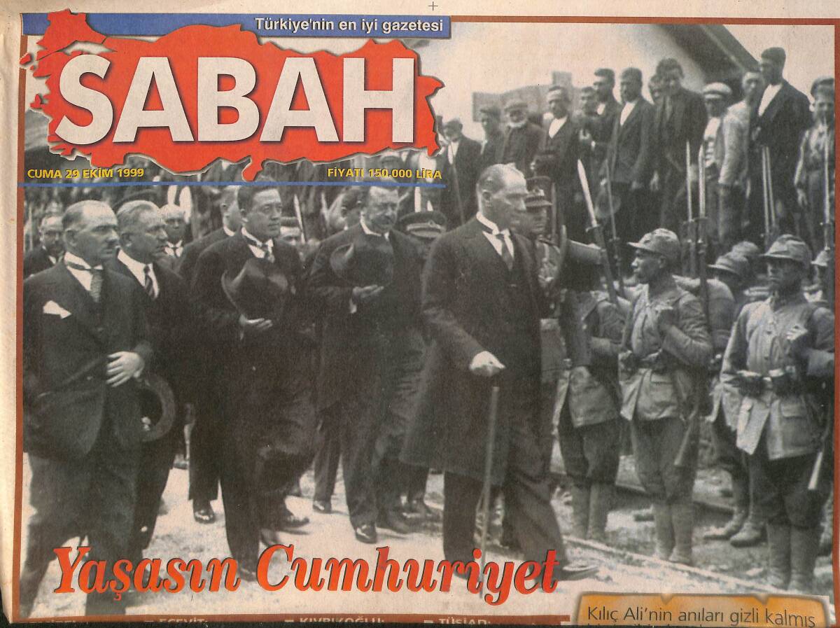 Sabah Gazetesi 29 Ekim 1999 - Kaçak Erol Evcil Yakalandı - Fener'de Sergen Krizi - Galatasaray, Hagi'siz Daha İyi GZ158099 - 1