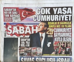 Sabah Gazetesi 29 Ekim 2023 - Cumhuriyetimizin 100. Yılı Kutlu Olsun GZ131487 - Gökçekoleksiyon