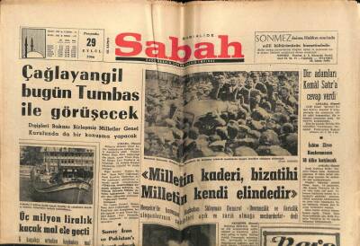 Sabah Gazetesi 29 Eylül 1966 - Biga İmam Hatip Okulunun Temeli Dün Atıldı GZ64176 - 1