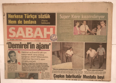 Sabah Gazetesi 29 Eylül 1985 - ANAP Belediyeleri Tek Tek Ele Geçiyor ! GZ5142 - 2