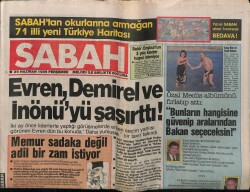 Sabah Gazetesi 29 Haziran 1989 - Kenan Evren Demirel Ve İnönüyü Şaşırttı GZ61453 - 2