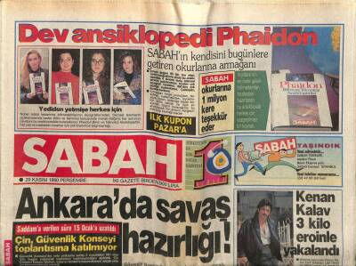 Sabah Gazetesi 29 Kasım 1990 - Kenan Kalav 3 Kilo Eroinle Yakalandı GZ61521 - 2