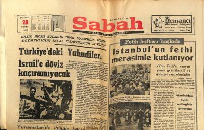 Sabah Gazetesi 29 Mayıs 1967 - İstanbulun Fethi Merasimle Kutlanıyor GZ117287 - 1