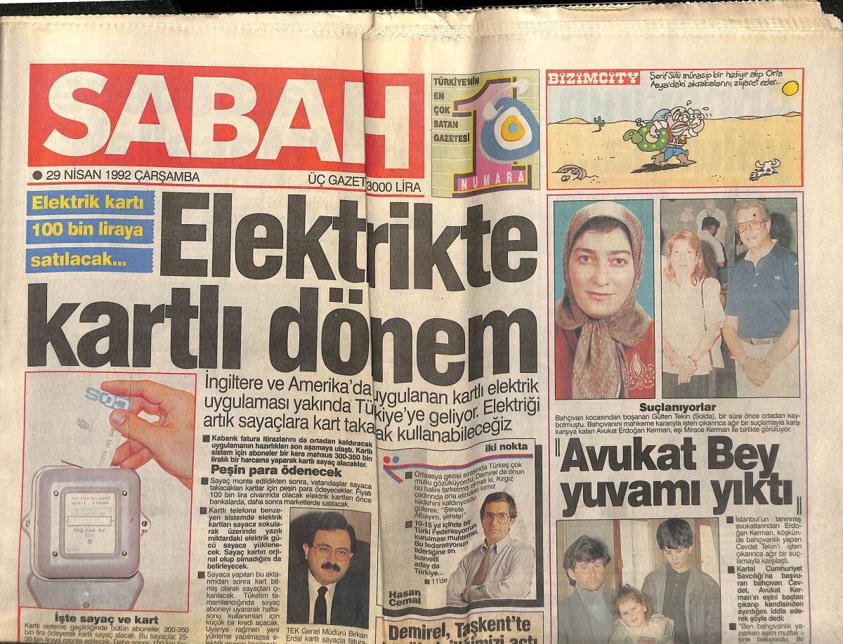 Sabah Gazetesi 29 Nisan 1992 - Michael Jackson: Beni Tanrı Gönderdi - Gönül Yazar'dan Hoş Sürpriz GZ153253 - 1