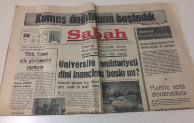 Sabah Gazetesi 29 Ocak 1968 - Türk, Yunan İkili Görüşmeleri Yapılıyor - GZ15461 - 2