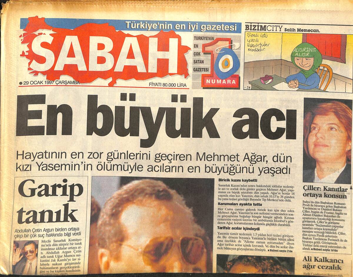 Sabah Gazetesi 29 Ocak 1997 - Terim Bir Ay Cezalı - Claudia Da Channel'ci GZ147886 - 1