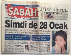 Sabah Gazetesi 29 Ocak 1999 -MGK İki Türlü Yerel Seçim İçin Israrlı GZ6476 - 2