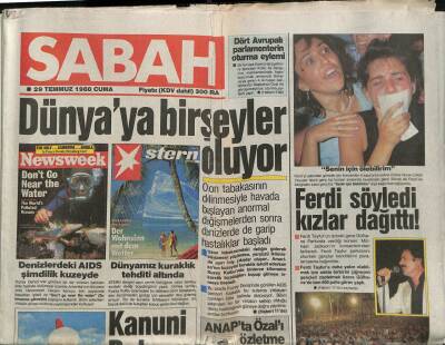 Sabah Gazetesi 29 Temmuz 1988 - Ferdi Söyledi Kızlar Dağıttı GZ89056 - 1