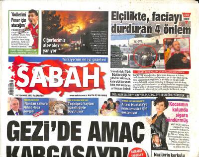 Sabah Gazetesi 29 Temmuz 2013 - Elçilikte Faciayı Durduran 4 Önlem - Bismildeki Katliamın Nedeni Kiralık Tarla GZ98386 - 1