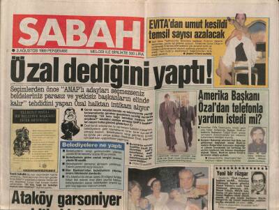 Sabah Gazetesi 3 Ağustos 1989 - Harika Avcı 4 Ay Sonra Ortaya Çıktı GZ87616 - 1