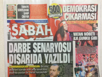 Sabah Gazetesi 3 Ağustos 2016 - Cumhurbaşkanı Erdoğan Darbe Senaryosu Dışarıda Yazıldı GZ27896 - 1