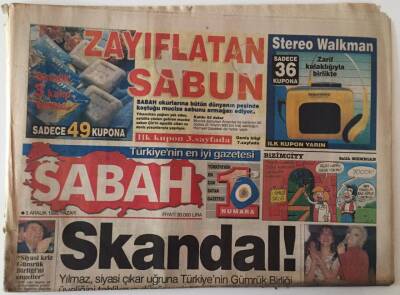 Sabah Gazetesi 3 Aralık 1995 - Mesut Yılmaz Siyasi Çıkar Uğruna Türkiyenin Gümrük Birliği Üyeliğini Tehlikeye Düşürdü GZ18536 - 1