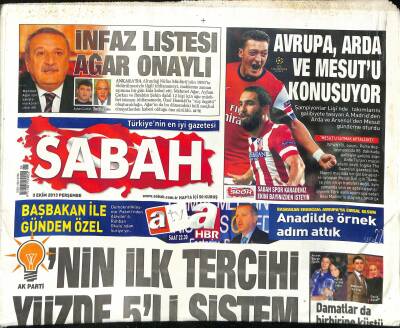 Sabah Gazetesi 3 Ekim 2013 - Avrupa , Arda Turan Ve Mesut Özili Konuşuyor - Hissedarlardan Bill Gatese Çekil Baskısı GZ124744 - 1