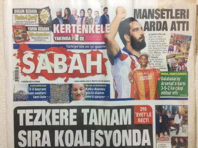Sabah Gazetesi 3 Ekim 2014 - Manşetleri Arda Turan Attı GZ27598 - 1