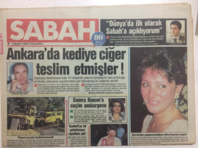 Sabah Gazetesi 3 Eylül 1986 - Osman Yağmurdereliye Eşi Öpüp Şans Diliyor GZ23579 - 1