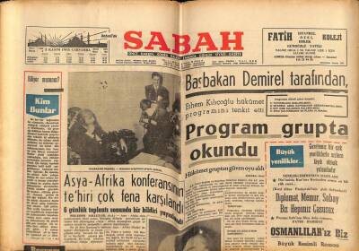 Sabah Gazetesi 3 Kasım 1965 - Kıbrısta Hükümet Darbesi Haberi Ortalığı Karıştırdı GZ74901 - 1