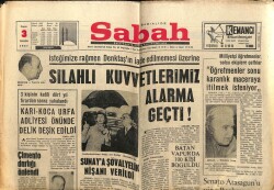 Sabah Gazetesi 3 Kasım 1967 - Silahlı Kuvvetlerimiz Rauf Denktaş İçin Alarma Geçti GZ64017 - 1