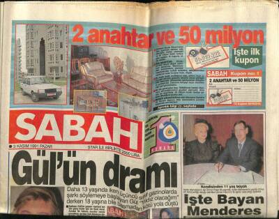 Sabah Gazetesi 3 Kasım 1991 - Doğum Günü Hediyesi GZ56608 - 1