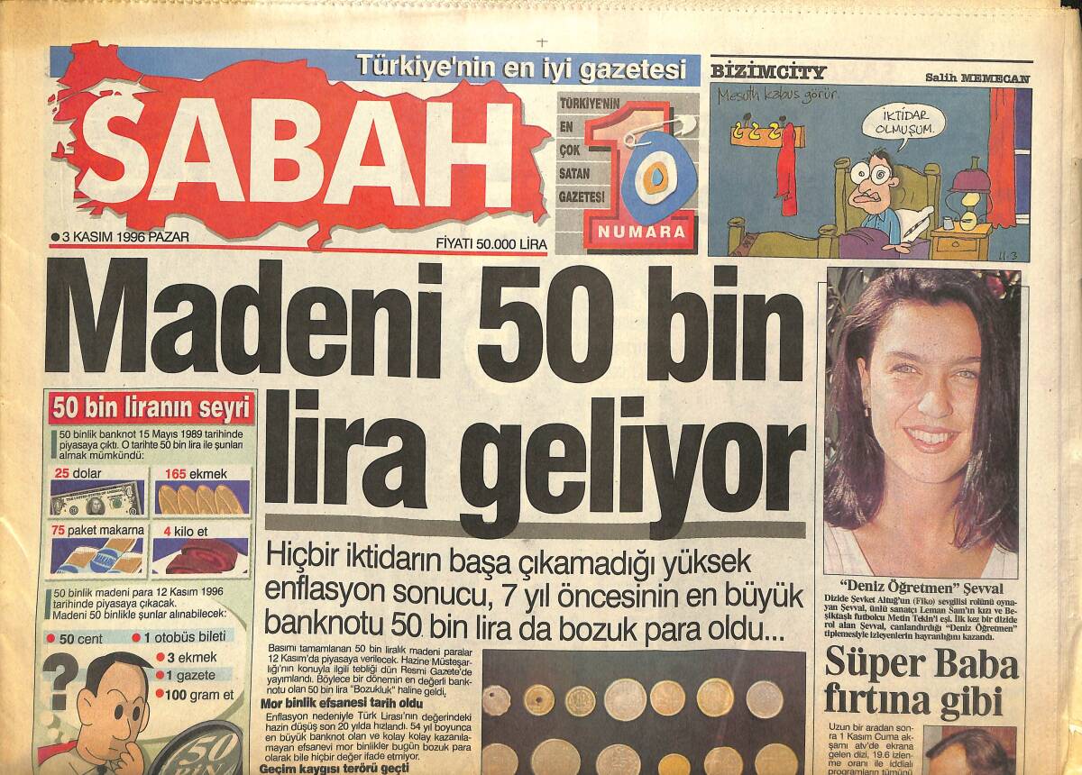 Sabah Gazetesi 3 Kasım 1997 - Galatasaray'da Revizyon - Naomi, Tyra'ya Çok Hafif Geldi GZ147890 - 1