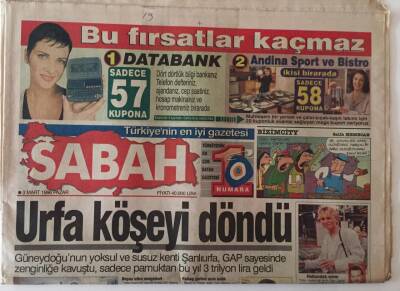 Sabah Gazetesi 3 Mart 1996 - Urfa GAP Sayesinde Köşeyi Döndü GZ18518 - 1