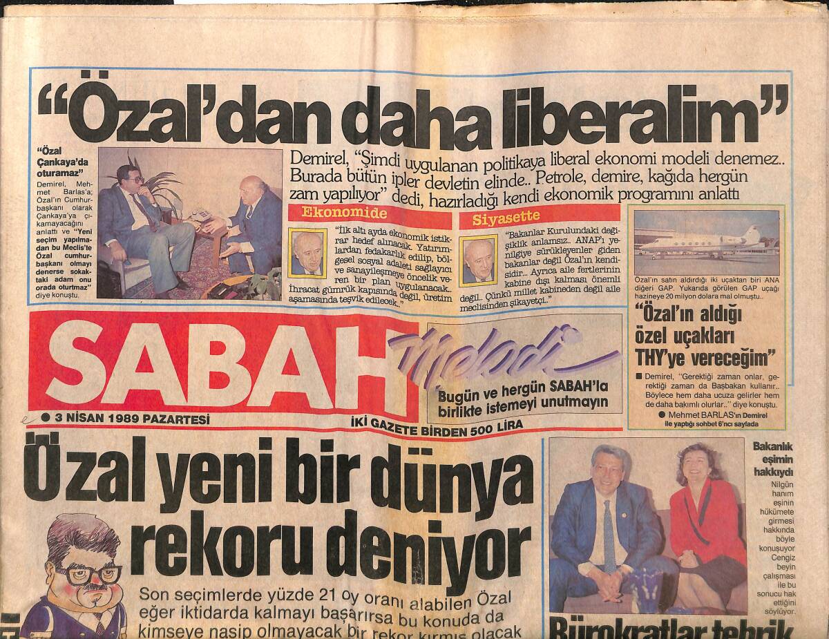 Sabah Gazetesi 3 Nisan 1989 - Nükleer Savaş Bile Amerikan Vatandaşını Vergiden Kurtarmıyor - Beşiktaş'ın Öfkesi GZ150138 - 1