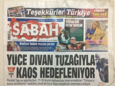 Sabah Gazetesi 3 Ocak 2015 - Yüce Divan Tuzağıyla Kaos Hedefleniyor GZ29526 - 1