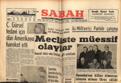 Sabah Gazetesi 3 Şubat 1966 - Ayasofyanın Kilise Olmasını İsteyen Mimar İhraç Edildi GZ64136 - 1