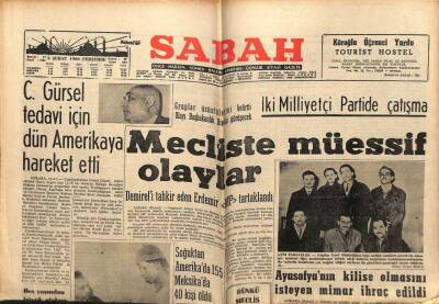 Sabah Gazetesi 3 Şubat 1966 - Ayasofyanın Kilise Olmasını İsteyen Mimar İhraç Edildi GZ64136 - 1