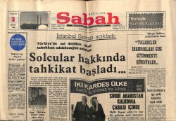 Sabah Gazetesi 3 Şubat 1968 - Solcular Hakkında Tahkikat Başladı GZ64239 - 2