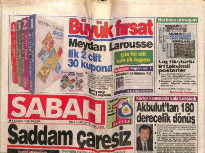 Sabah Gazetesi 3 Şubat 1991 - Doğum Günü Hediyesi GZ55938 - 1
