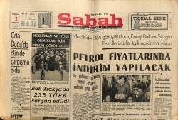 Sabah Gazetesi 3 Temmuz 1967 - Batı Trakyada 235 Türk Sürgün Edildi GZ64170 - 2