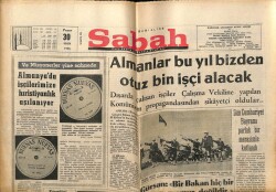 Sabah Gazetesi 30 Ekim 1966 - Almanlar Bu Yıl Bizden 30 Bin İşçi Alacak GZ64054 - 1