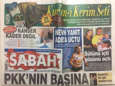 Sabah Gazetesi 30 Haziran 2012 - Pkknın Başına Esadın Ajanı Geçti GZ29533 - 1