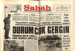 Sabah Gazetesi 30 Kasım 1967 - Yunanistanın Tekliflerimizi Reddettiği Söyleniyor Durum Çok Gergin GZ64145 - 1