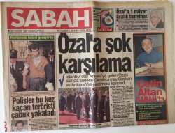 Sabah Gazetesi 30 Kasım 1991 - Özala 1 Milyarlık Dava GZ11652 - 2