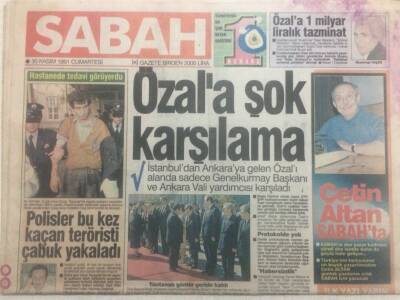 Sabah Gazetesi 30 Kasım 1991 - Turgut Özala Şok Karşılama GZ38026 - 1