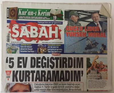 Sabah Gazetesi 30 Mayıs 2014 - 5 Ev Değiştirdim Ama Çocuğumu PKKdan Kurtaramadım ... GZ28071 - 1
