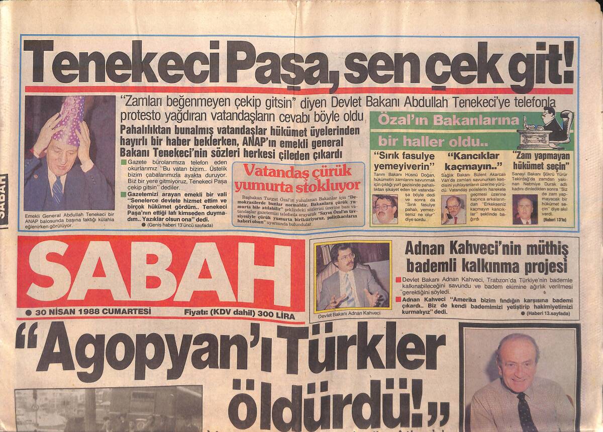 Sabah Gazetesi 30 Nisan 1988 - Eurovision'da Bizi 