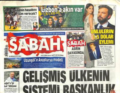 Sabah Gazetesi 30 Nisan 2013 - Mehmet Ağara İyi Hal Tahliyesi GZ107588 - 1