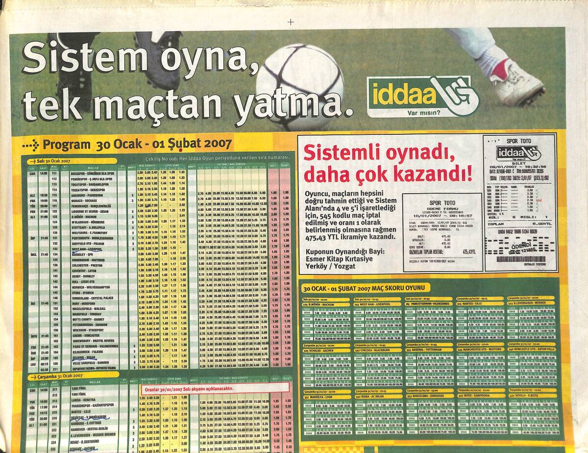 Sabah Gazetesi 30 Ocak -01 Şubat 2007 - Lıverpool Çok Sağlam - Arsenal İşi Bitirir! GZ137875 - 1